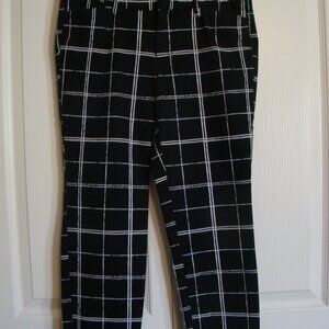 Stylus Black & White Box Plaid Ankle Dress Pants Size 4